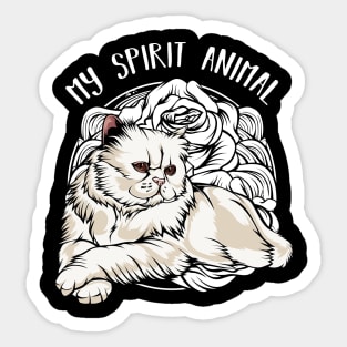 Persian Cat - My Spirit Animal - Cute Line-Art Cat Sticker